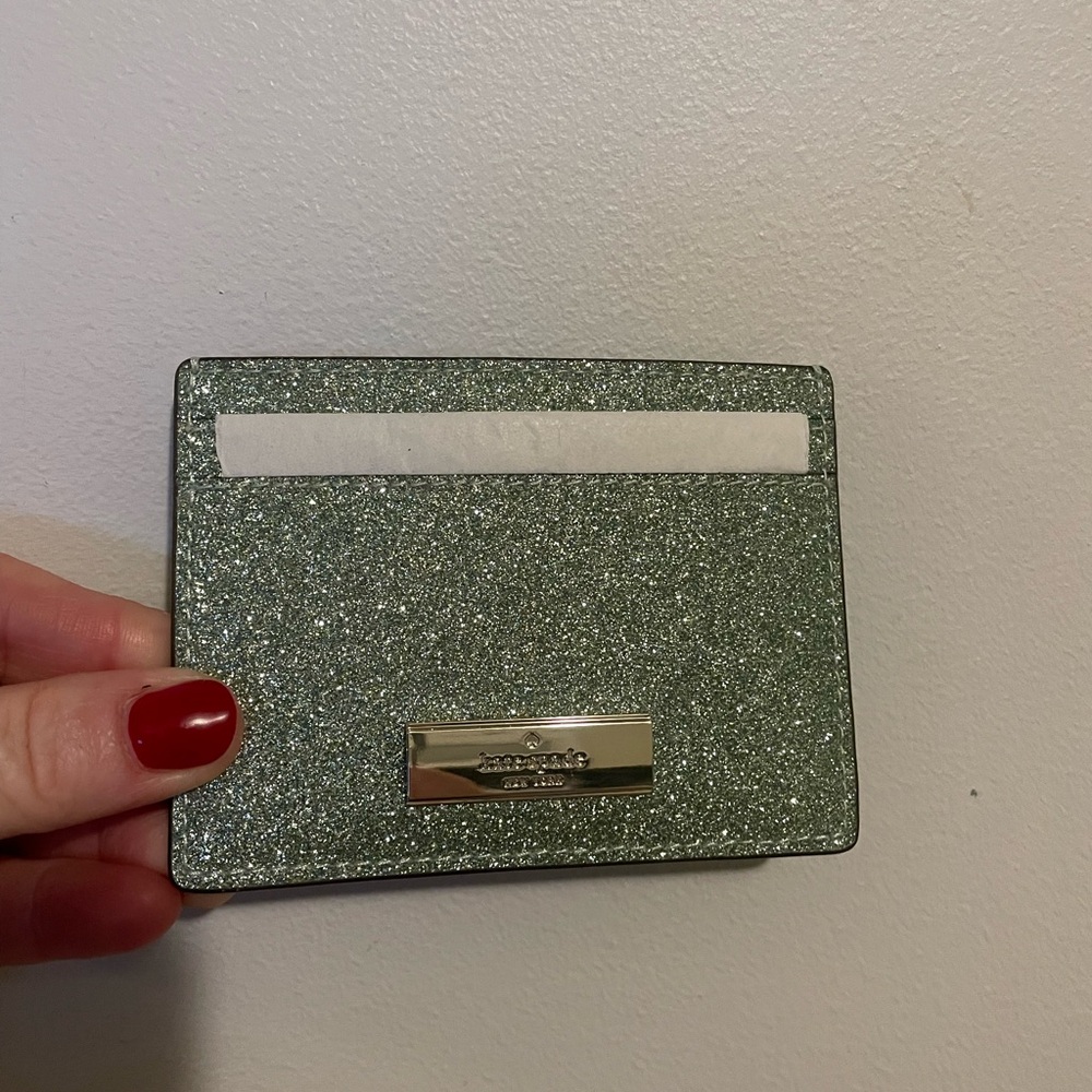 Kate Spade Green Glitter Card Holder